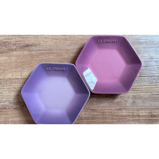 Le Creuset 瓷器六角盤16cm(藍鈴紫/錦葵紫）全新有盒