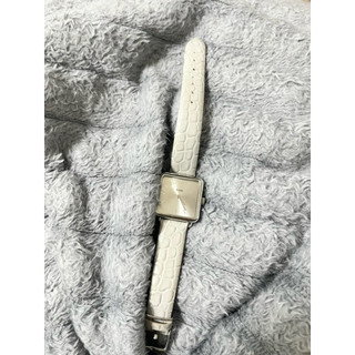 Cluse 荷蘭 小方框 鱷魚紋 銀色