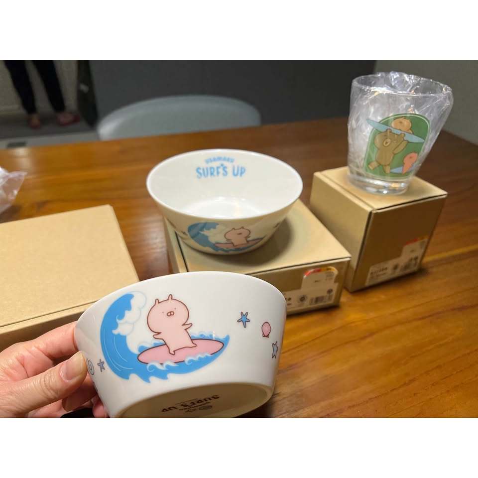 全新 Loft限量版 日本限定 LINE USAMARU兔丸 × 山加商店  玻璃碗 玻璃杯