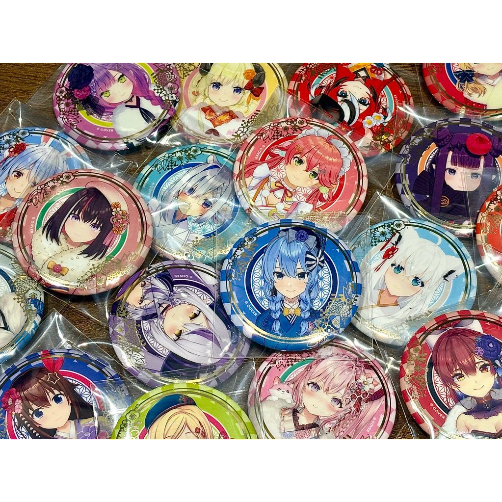 【玩具屋台】Hololive｜正月徽章 miComet 白上 天音 Towa Ina 0期生 三期生 秘密結社 Bae