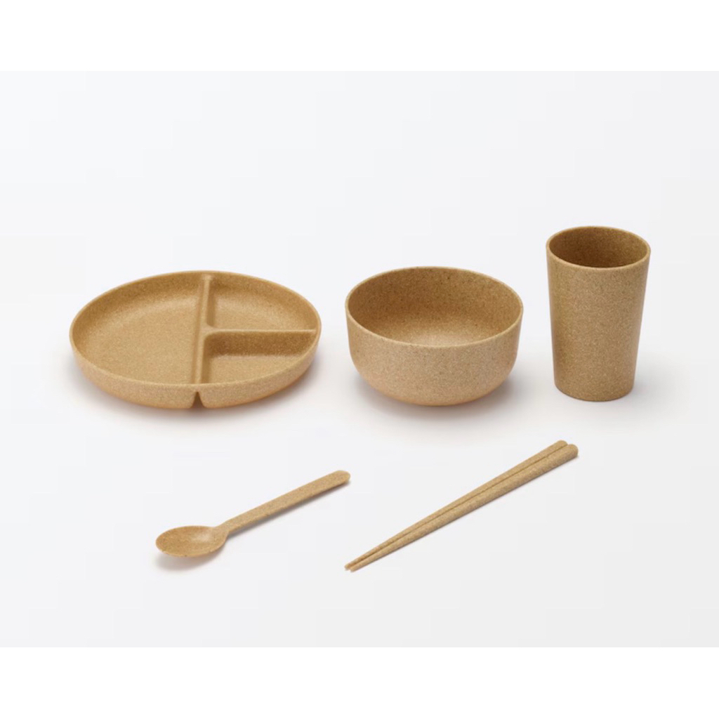 青青小舖：⭐️日本限定⭐️-日本Muji無印良品專櫃正品-棕櫚葉碎屑製成的可機洗 可微波爐 分隔餐盤 餐碗2入/組