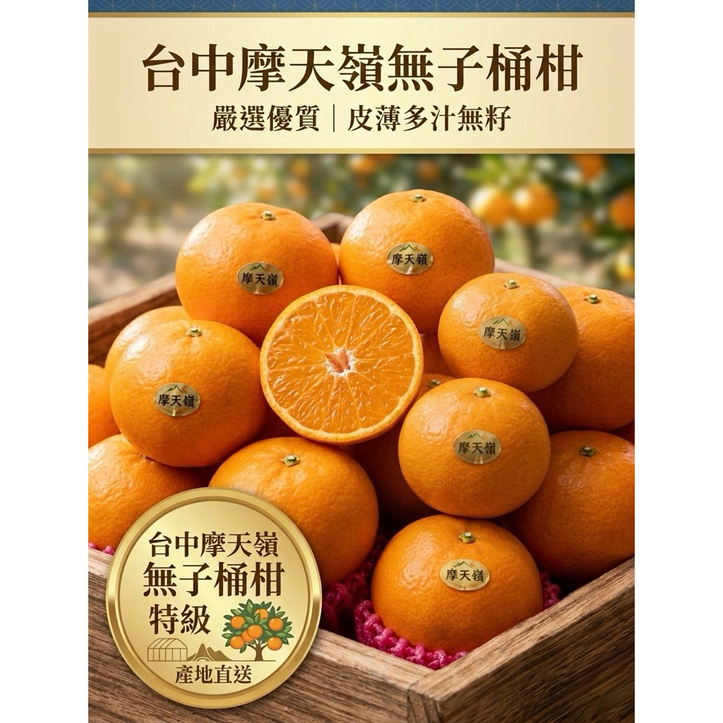 3/28全台宅配免運｜🍊台中摩天嶺無子桶柑｜高山甜香・當季必吃