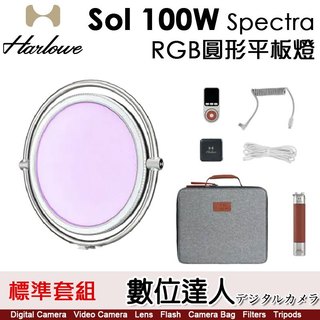 或泊 Harlowe Sol 100W Spectra 全綵RGBWW圓形平板燈【標準套組 1101221】側發光技術