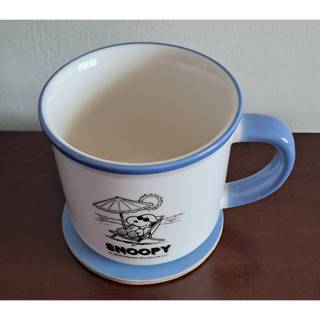 SNOOPY 午茶時光馬克杯+杯墊 水杯 杯子 馬克杯
