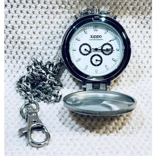 日本帶回 ZIPPO CHRONOGRAPH 懐中時計 三針石英懷錶 翻蓋 懷錶