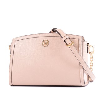 MICHAEL KORS 專櫃款 Chantal 鵝卵石紋拉鍊斜背包-霧粉【美國正品現貨】