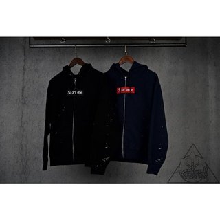 【HYDRA】Supreme MM6 Box Logo Zip Up Hooded 潑墨 連帽外套 帽夾【SUP939】