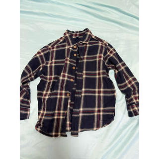 二手 Uniqlo藍色條紋襯衫上衣 110cm