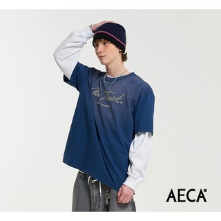 GOODFORIT/韓國AECA White On Track Embroidery Washed復古水洗刺繡短袖上衣