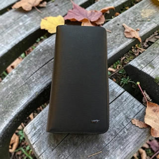 【寧寧精品】台中35年老店 BRAUN BUFFEL 小金牛 至尊 經典黑加大拉鍊式男長夾 BF363-601