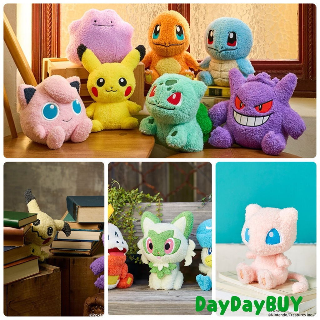 🍞預購🍞日本Sekiguchi 寶可夢 胖丁 皮卡丘 御三家 新葉喵 耿鬼 謎擬Q 傑尼龜 小火龍 呆火鱷 動漫周邊