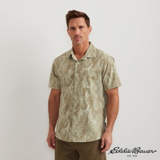 【Eddie Bauer】男性 短袖單口袋防曬襯衫-淺咖 11624894