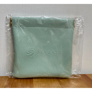 全新正品 SEAGATE 希捷 PU 皮革彈片收納零錢包 零錢收納包 抹茶綠色 尺寸：11.5 x 11.5 cm