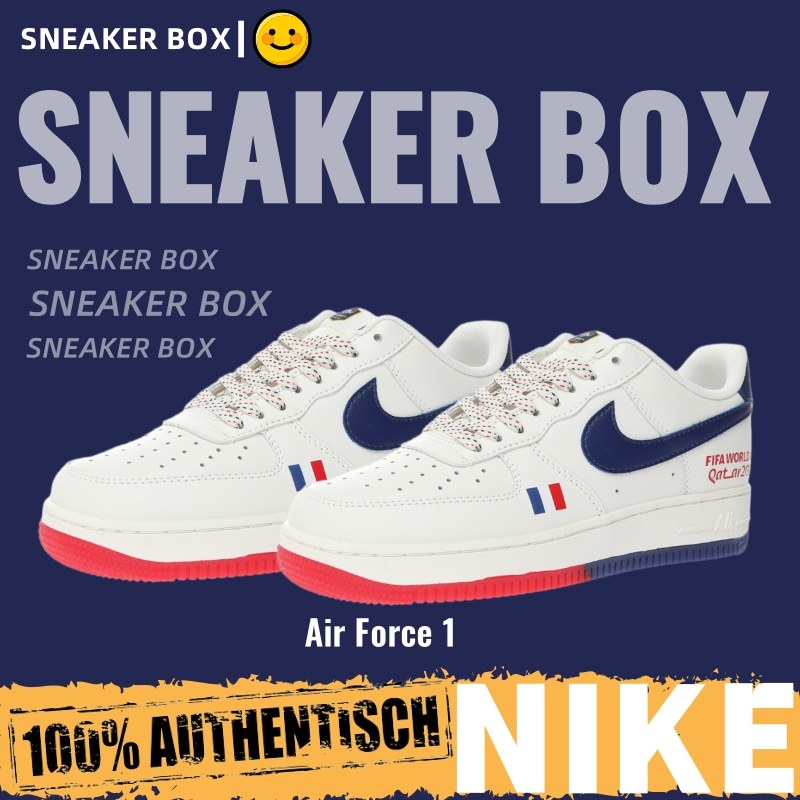 【U+】Nike 鞋 Air Force 1'07 Low "白深藍紅姆巴佩" 空軍一號 男女鞋 休閒運動鞋 板鞋