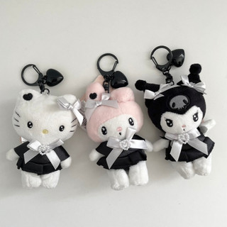 🇰🇷 韓國KKOBA 現貨 三麗鷗 SANRIO 吊飾 赫本風 緞帶蝴蝶結 KITTY 黑色系 美樂蒂 酷洛米 鑰匙圈