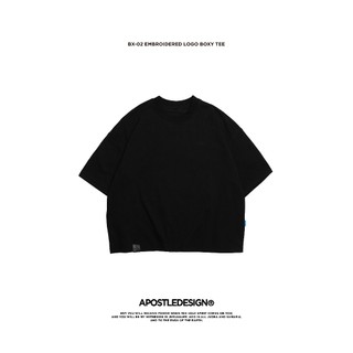 APOSTLE Embroidered Logo Boxy TEE - Black