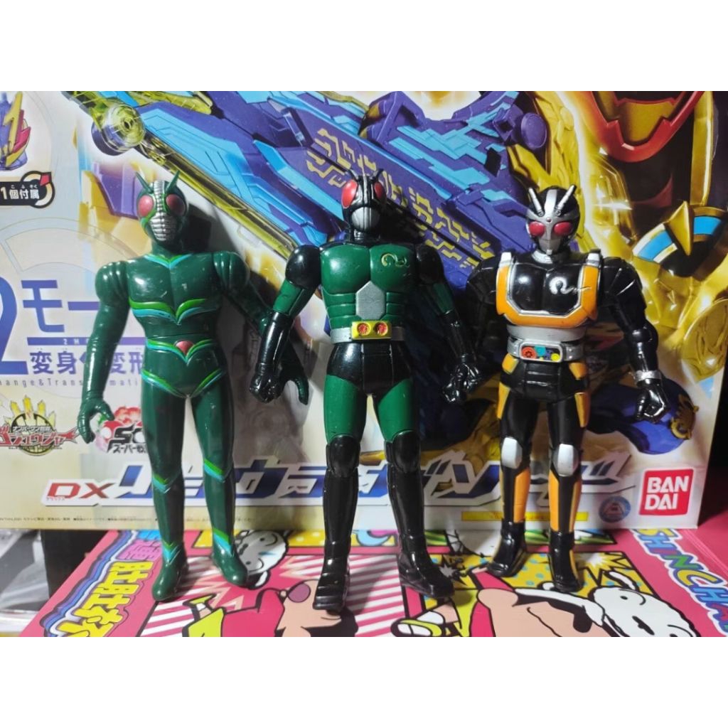 現貨 二手 日版 假面騎士BLACK RX&假面騎士J&機械騎士&假面騎士GILLS 戰損無吊卡軟膠 昭和騎士