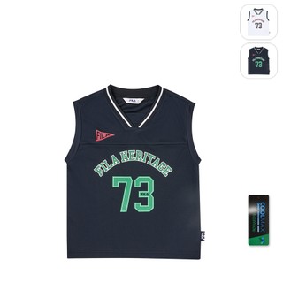 【FILA】KIDS 孩童款 吸濕排汗 針織背心-丈青 1TKZ-4407-NV