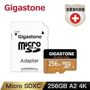 Gigastone microSDXC UHS-I U3 A2 4K 256G記憶卡(五年資料救援) ● 讀取速度達 1