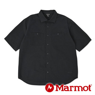 【Marmot】男DA 網眼透氣短袖襯衫『黑』MSH019
