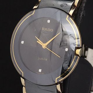 二手 RADO 雷達 Jubile系列 黑鑽面 石英鍍金/陶瓷 經典男錶