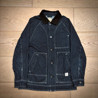 《595_Vintage》GAP｜Denim Stripe Jacket 條紋丹寧工裝外套｜XS Oversized
