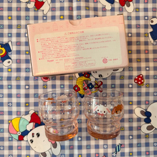 早期收藏 蜜糖邦尼玻璃杯 sugar bunnies 粉色水杯 2007年正版三麗鷗 日本製