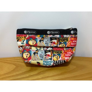 Lesportsac 面紙收納包 化妝包 防水材質 降落傘布 美式復古漫畫風格 12x9x5cm