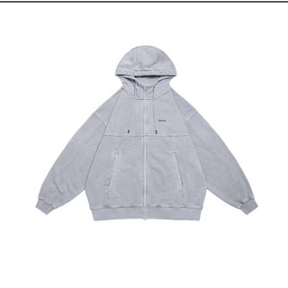 PERSEVERE WASHED HOODIE JACKET - WASHED LIGHT GREY