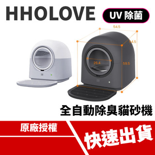 HHOLOVE 不動鏟 全自動除臭貓砂機 千元貓砂機 智慧便利一機到位 UV紫外線殺菌 60L大球倉 全機可拆卸 App