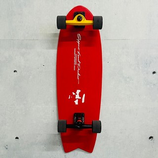 TARGET SKATE SURF SKATEBOARD沖浪滑板/ 簡約字樣logo人頭印花 /32吋（紅）