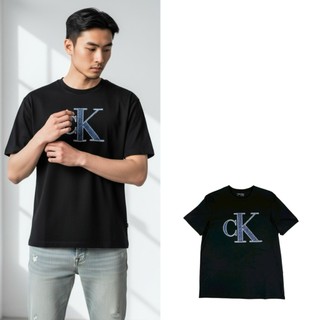 CK 立體觸感 短T Calvin Klein 純棉 藍白點 T恤 CK上衣 1449