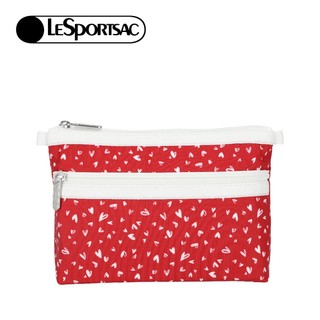 Lesportsac Cosmetic Clutch 雙層拉鍊化妝包 收納袋 盥洗包 女包(愛心點點) 開學季禮物