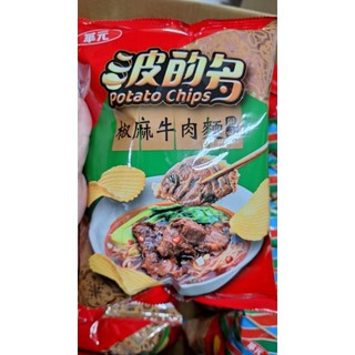 拍賣最便宜，現貨洋芋片餅乾零食~ 華元 波的多 洋芋片～椒麻牛肉麵 73克～九層塔鹹酥雞風味 73克