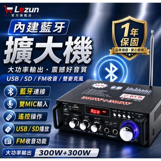 【樂尊】擴大器 擴大機 藍芽播放機 車載車用 家用喇叭 擴音器 110V 12V 大功率功放機300W