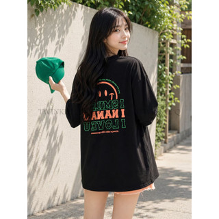 🎀 Twinkle Q韓國代購BUY好物-預購✈️正韓🇰🇷 短袖t恤 笑臉 印花 韓國t恤 寬鬆上衣 短袖上衣 短t