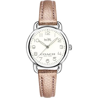 COACH Delancey 秋風典雅摩登女錶-銀x古銅色/28mm 手錶 CO14502249 開學季禮物