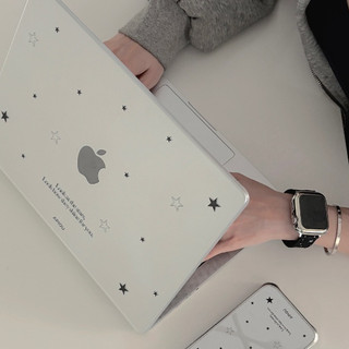 APIOU 小星星 MacBook 透明全包防刮保護殼 Air Pro 13/14/15/16 M4 M3 neo