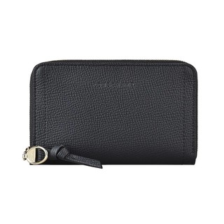 LONGCHAMP MAILBOX壓印字母LOGO荔枝紋牛皮6卡拉鏈 中夾 (多色) 萬用皮夾 錢包 卡片夾