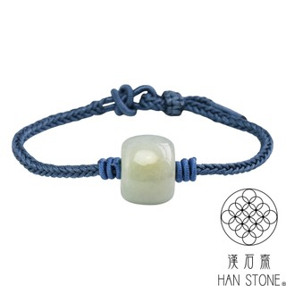 【漢石齋】天然翡翠A貨 路路通玉珠手繩 冰糯種帶黃翡(18*18*14mm)