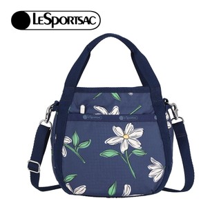 Lesportsac Small Jenni Crossbody 斜背手提水桶包 兩用包 側背包 女包(海軍藍花卉黑)