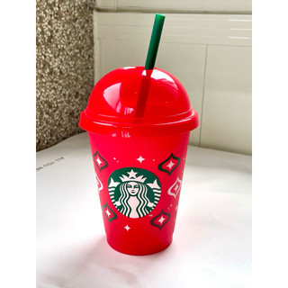 【現貨】星巴克 Starbucks 2023 聖誕限定 冷水杯 16oz/473ml 附吸管 珍貴紅耀眼 (全新正品)
