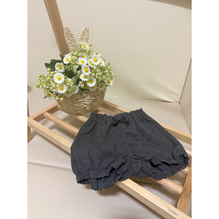 SY0071 ELFIN DOLL CLASSIC 黑色鏤空花紋荷葉褲｜90cm