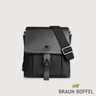 【BRAUN BUFFEL】瓦拉頓-B 直式斜背包-黑色(德國小金牛台灣總代理)/BF594-17-BK