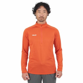MILLET 男 DRYGRID LIGHT HALF ZIP M 半開襟 長袖上衣 橘紅-MIV02175N8408