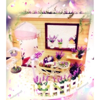 小屋成品_薰衣草物語🌷茶園 袖珍屋🌿空中花園+店鋪 360度旋轉♫音樂盒 模型屋 娃娃屋 智趣屋diy微型 迷你屋 花園