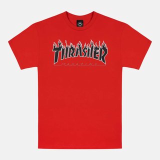 Thrasher Flame Logo - Red (M) T恤 #4