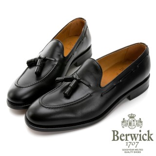 【BERWICK】西班牙進口-固特異工藝皮繩流蘇休閒樂福鞋 -黑 515027KM10