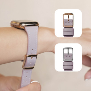 ［現貨］ BellaBia ✶ Apple Watch 11/Ultra 3/SE 小紫丁香 平紋珍藏 真皮 錶帶