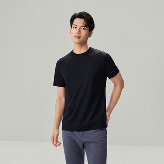 GIORDANO 男裝涼感蠶絲修身短袖T恤【雙色任選】01026315